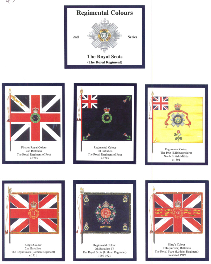 The Royal Scots (The Royal Regiment) - 'Regimental Colours' Trade Card Set by David Hunter